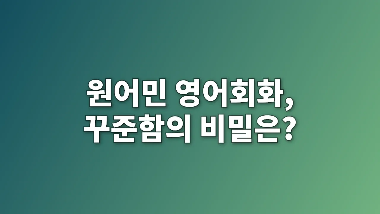 원어민 영어회화, 꾸준함의 비밀은?